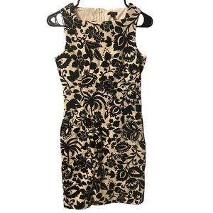 Ann Taylor Black and Cream Floral Mini Dress